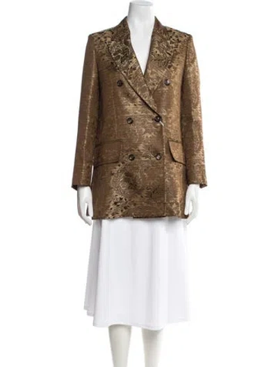 Pre-owned Max Mara Patterned Blazer W/ Tags In Brown
