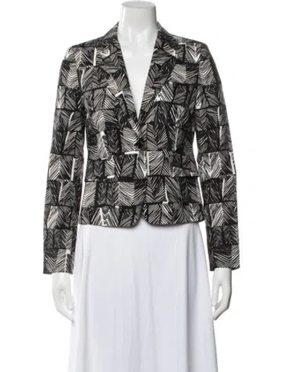 Pre-owned Max Mara Patterned Blazer In White