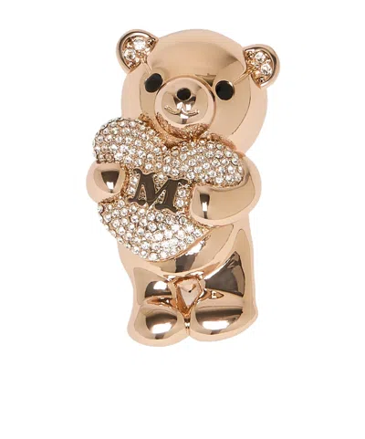 Max Mara Patterned Brooch In Gold