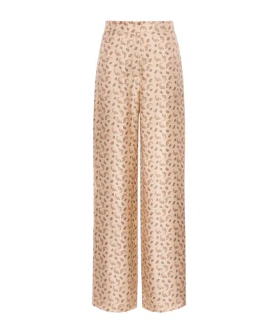 Max Mara Patterned Casual Pants In Brown