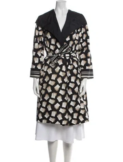 Pre-owned Max Mara Patterned Coat In Black
