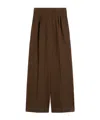 Max Mara Patterned Cotton And Wool Jersey Trousers In Brown