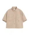 Max Mara Patterned Cotton Cloak In Brown