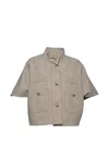 Max Mara Patterned Cotton Jacket In Neutral