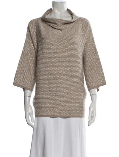 Pre-owned Max Mara Patterned Cowl Neck Sweater In Neutral
