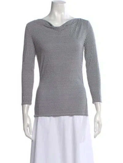 Pre-owned Max Mara Patterned Cowl Neck Top In Black