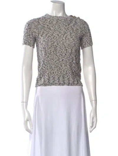 Pre-owned Max Mara Patterned Crew Neck Sweater In Black