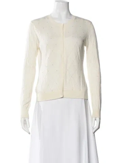 Pre-owned Max Mara Patterned Crew Neck Sweater In Neutral