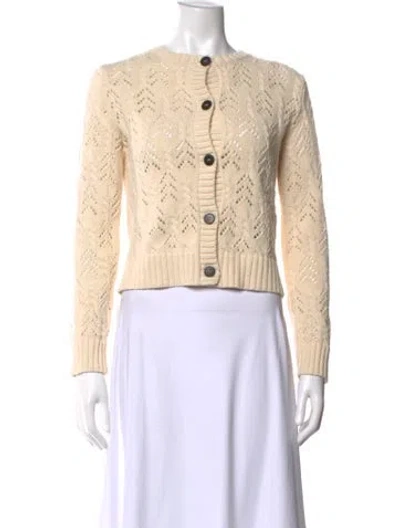 Pre-owned Max Mara Patterned Crew Neck Sweater In Neutral