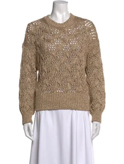 Pre-owned Max Mara Patterned Crew Neck Sweater In Neutrals