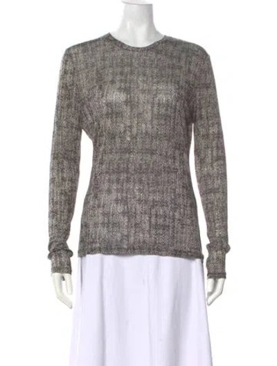 Pre-owned Max Mara Patterned Crew Neck Top In Gray