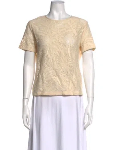 Pre-owned Max Mara Patterned Crew Neck Top In Neutral