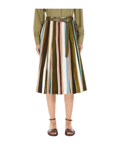Max Mara Patterned Half-length Skirt In Multicolor
