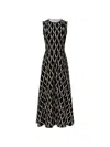 Max Mara Sleeveless Geometric-print Jersey Midi Dress In Multi