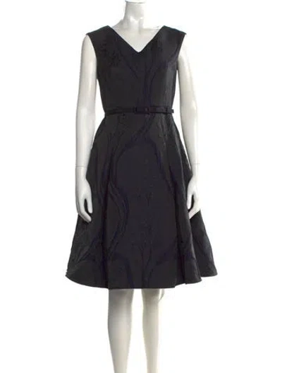 Pre-owned Max Mara Patterned Knee-length Dress In Black
