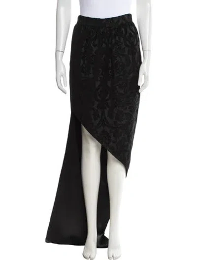 Pre-owned Max Mara Patterned Long Skirt W/ Tags In Black