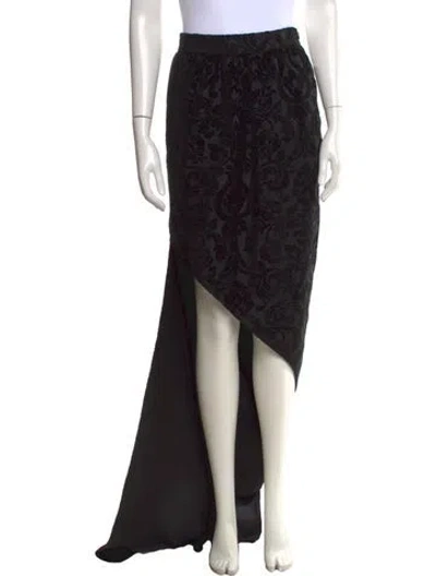 Pre-owned Max Mara Patterned Long Skirt W/ Tags In Black