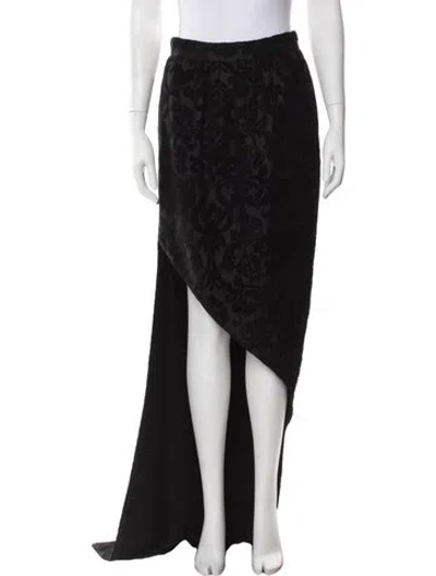 Pre-owned Max Mara Patterned Long Skirt W/ Tags In Black