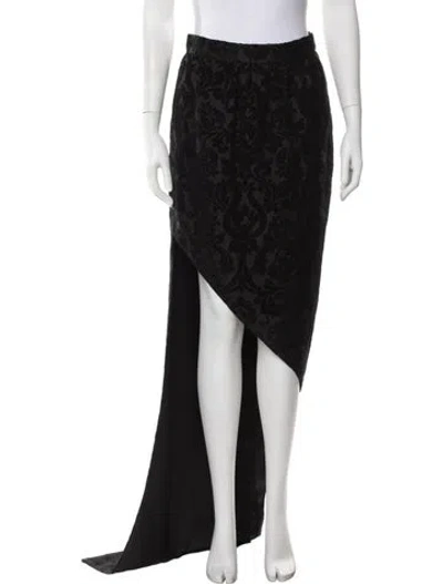 Pre-owned Max Mara Patterned Long Skirt W/ Tags In Black