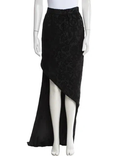 Pre-owned Max Mara Patterned Long Skirt W/ Tags In Black