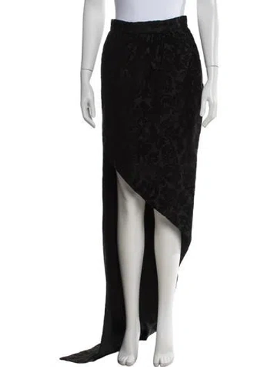Pre-owned Max Mara Patterned Long Skirt W/ Tags In Black