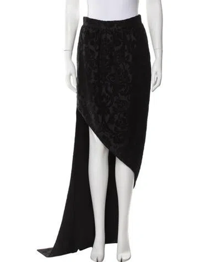 Pre-owned Max Mara Patterned Long Skirt W/ Tags In Black