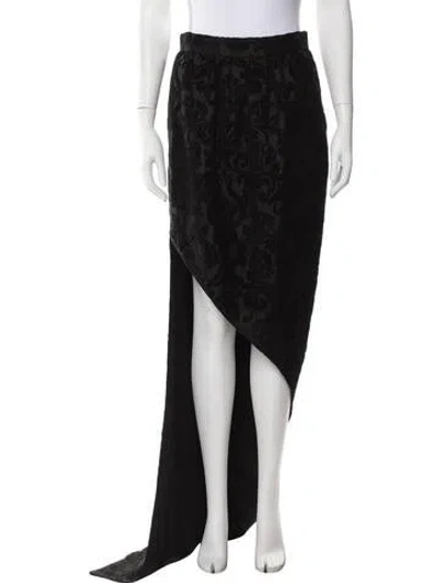 Pre-owned Max Mara Patterned Long Skirt W/ Tags In Black