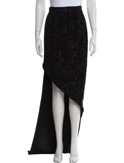 Pre-owned Max Mara Patterned Long Skirt W/ Tags In Black