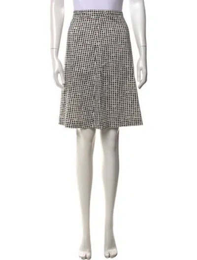 Pre-owned Max Mara Patterned Midi Length Skirt In Black/white