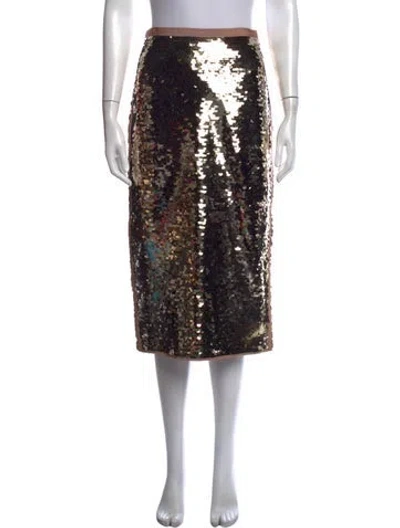 Pre-owned Max Mara Patterned Midi Length Skirt W/ Tags In Black