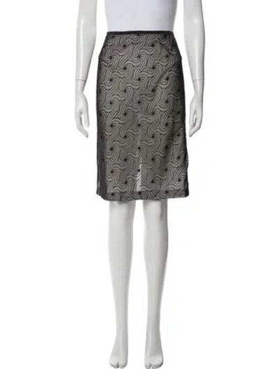 Pre-owned Max Mara Patterned Midi Length Skirt W/ Tags In Black/metallic