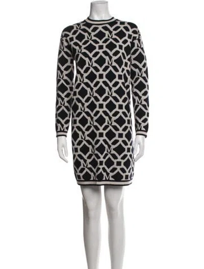Pre-owned Max Mara Patterned Mini Dress In Neutrals