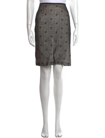 Pre-owned Max Mara Patterned Mini Skirt In Black