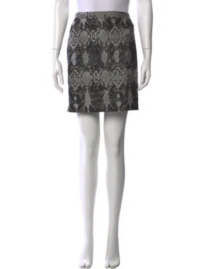 Pre-owned Max Mara Patterned Mini Skirt In Grey