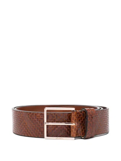 Max Mara Patterned Pin-buckle Belt In Green
