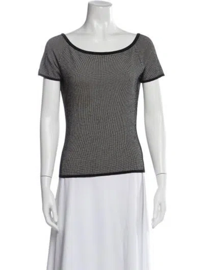Pre-owned Max Mara Patterned Scoop Neck Top In Grey