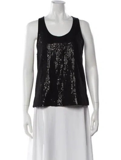 Pre-owned Max Mara Patterned Scoop Neck Top In White