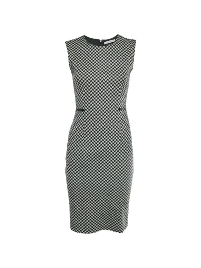 Pre-owned Max Mara Patterned Sheath Mini Dress In Black