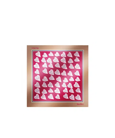Max Mara Patterned Silk Scarf In Pink