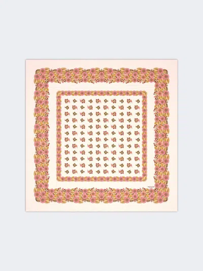 Max Mara Patterned Silk Twill Foulard In Brown
