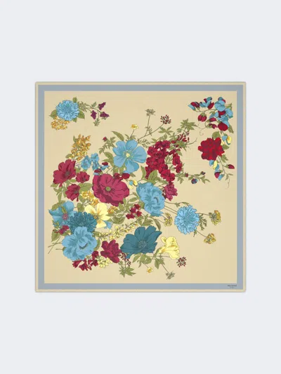 Max Mara Patterned Silk Twill Foulard In Multi