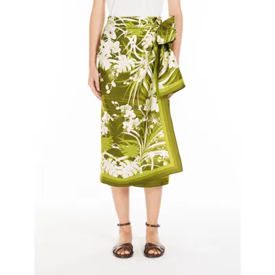 Max Mara Patterned Skirt In Green