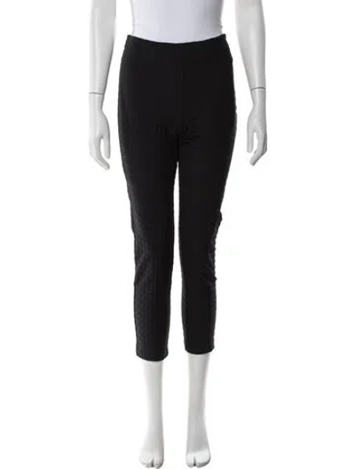 Pre-owned Max Mara Patterned Straight Leg Pants In Black