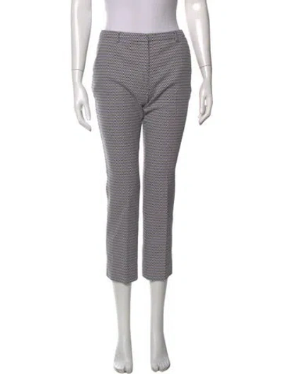 Pre-owned Max Mara Patterned Straight Leg Pants In Blue