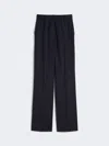 Max Mara Patterned Stretch Wool Trousers In Black