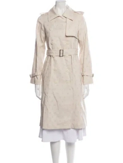 Pre-owned Max Mara Patterned Trench Coat In Neutrals