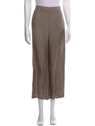 Pre-owned Max Mara Patterned Wide Leg Pants In Brown