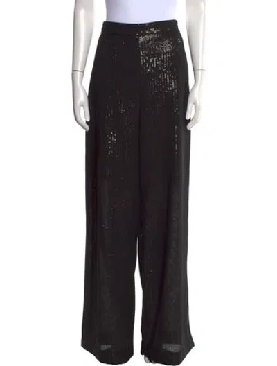 Pre-owned Max Mara Patterned Wide Leg Pants W/ Tags In Black
