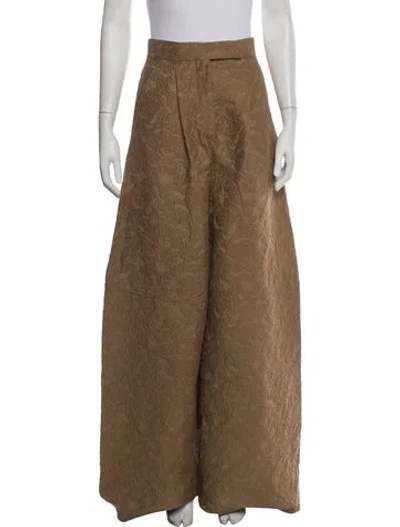 Pre-owned Max Mara Patterned Wide Leg Pants W/ Tags In Brown