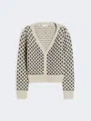 Max Mara Patterned Wool And Cashmere Cardigan In Neutral